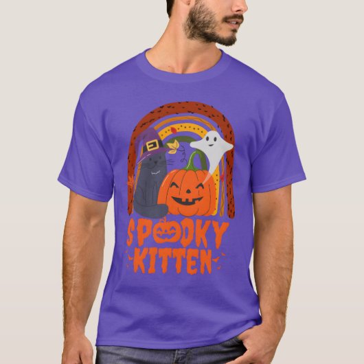 Spooky Cat Kitten Halloween kat voor Halloween en T-shirt (Voorkant)