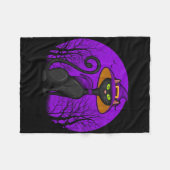 Spooky Cat Lover Halloween Zwart Kitten Leuke Kat Fleece Deken (Voorkant (Horizontaal))