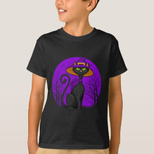 Spooky Cat Lover Halloween Zwart Kitten Leuke Kat T-shirt