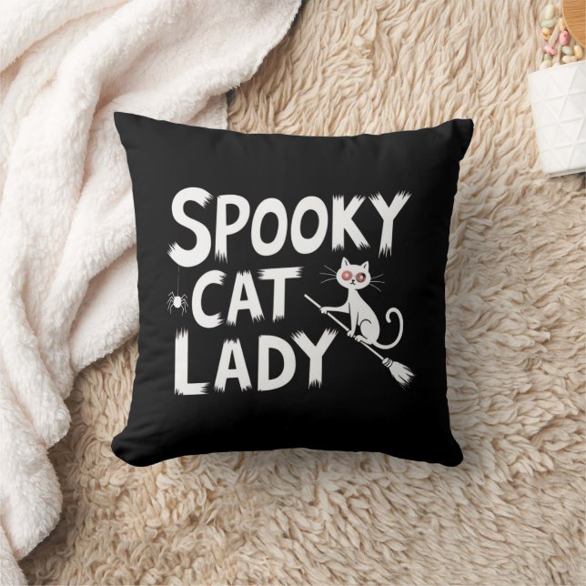 Spooky Cat Mom Spooky Cat Lady Halloween Cat Mom Kussen (Deken)