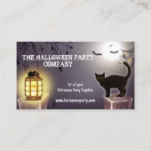Spooky Cat 'n Bat Halloween Party Visitekaartje (Voorkant)