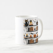 Spooky Cat Pumpkin Bat Spider Halloween T-shirt Koffiemok (Voorkant rechts)