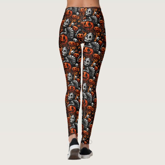 Spooky Cat & Pumpkins Leggings (Achterkant)