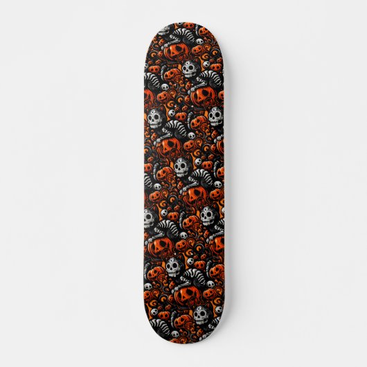 Spooky Cat & Pumpkins Persoonlijk Skateboard (Voorkant)