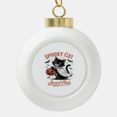Spooky Cat Social Club PNG - Schattige Kitten Clas Keramische Bal Ornament (Voorkant)