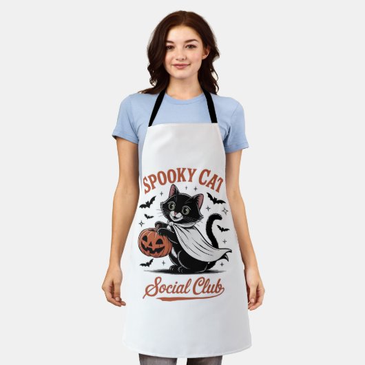 Spooky Cat Social Club PNG - Schattige Kitten Clas Schort (Gedragen)