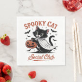 Spooky Cat Social Club PNG - Schattige Kitten Clas Servet (Insitu)