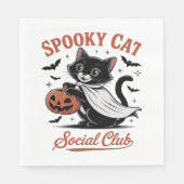 Spooky Cat Social Club PNG - Schattige Kitten Clas Servet (Voorkant)