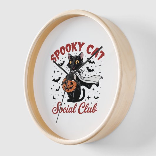 Spooky Cat Social Club PNG - Schattigee Halloween  (Hoek)