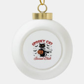 Spooky Cat Social Club PNG - Schattigee Halloween  Keramische Bal Ornament (Voorkant)