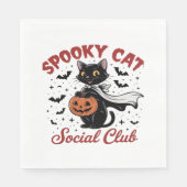 Spooky Cat Social Club PNG - Schattigee Halloween  Servet (Voorkant)