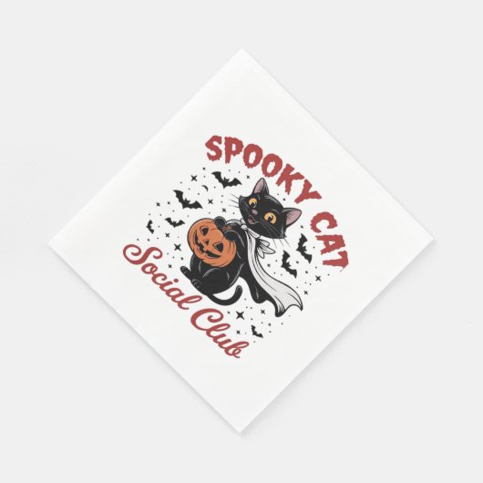Spooky Cat Social Club PNG - Schattigee Halloween  Servet (Hoek)