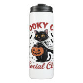 Spooky Cat Social Club PNG - Schattigee Halloween  Thermosbeker (Voorkant)
