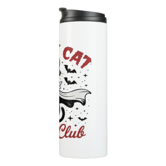 Spooky Cat Social Club PNG - Schattigee Halloween  Thermosbeker (Geroteerd rechts)