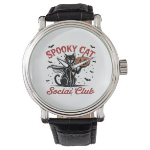 Spooky Cat Social Club PNG - stijl Classic Horloge