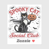 Spooky Cat Social Club PNG -  stijl Classic Sticker (Vel)