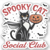 Spooky Cat Social Club PNG -  stijl Classic Sticker (Voorkant)