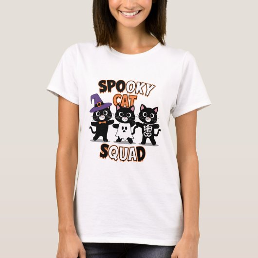 Spooky Cat Squad T-shirt (Voorkant)