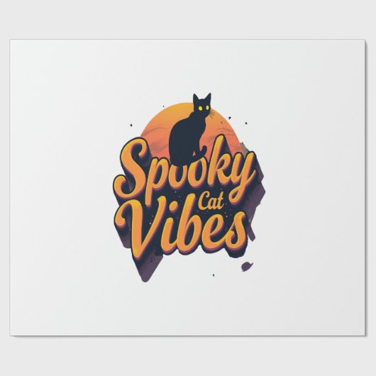 Spooky Cat Vibes 2 Cadeaupapier (Vlak)