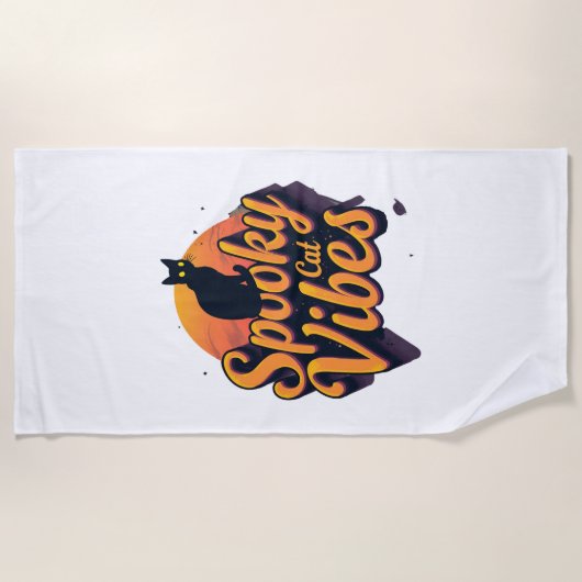 Spooky Cat Vibes 2 Strandlaken (Voorkant)