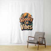 Spooky Cat Vibes Wandkleed (In situ)