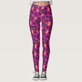 SPOOKY CATS EN CANDY CORN HALLOWEEN LEGGINGS (Voorkant)