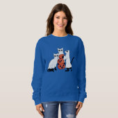 Spooky Cats Halloween Dames Sweatshirt (Voorkant volledig)