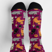 Spooky Cats Halloween-patroon Sokken (Top)