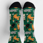 Spooky Cats Halloween-patroon Sokken (Top)