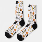 Spooky Cats Halloween Pattern Sokken (Links)