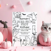 Spooky Cats Thema Eerste Verjaardagsfeest Kaart