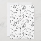 Spooky Cats Thema Eerste Verjaardagsfeest Kaart (Achterkant)