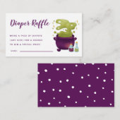 Spooky Cauldron Baby shower Luier Raffle Ticket Informatiekaartje (Voorkant / Achterkant)