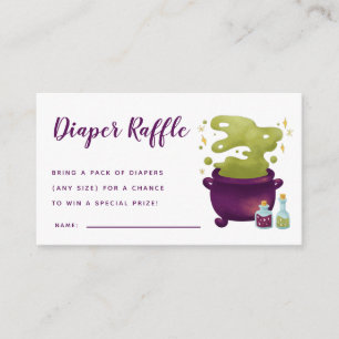 Spooky Cauldron Baby shower Luier Raffle Ticket Informatiekaartje