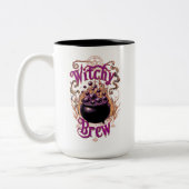 Spooky Cauldron Halloween Witch Brew Tweekleurige Koffiemok (Links)