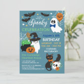 Spooky Celebration Boy Halloween Verjaardag Kaart (Staand voorkant)