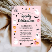 Spooky Celebration Ghost Halloween Birthday Party Kaart