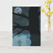 Spooky Cemetery card Kaart (Gele Bloem)