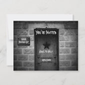 Spooky Cemetery Crypt Halloween uitnodigingen (Voorkant)