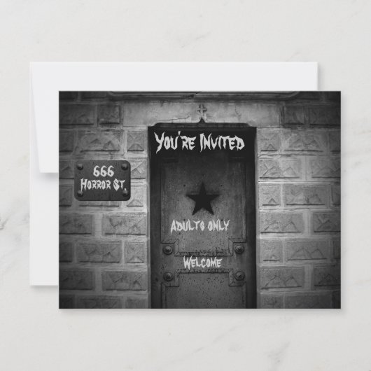 Spooky Cemetery Crypt Halloween uitnodigingen (Voorkant)