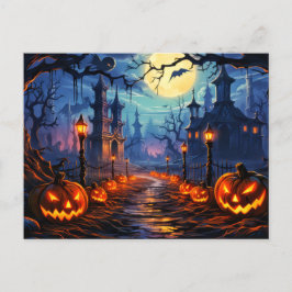 Spooky Cemetery Happy Halloween Briefkaart