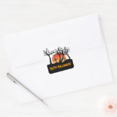 Spooky Cemetery Happy Halloween postzegel Vierkante Sticker (Envelop)
