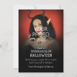 Spooky Change Foto Afbeelding Halloween Groet Feestdagenkaart