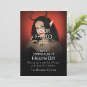 Spooky Change Foto Afbeelding Halloween Groet Feestdagenkaart (Staand voorkant)