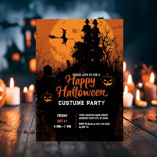 Spooky Charm Halloween Party Kaart
