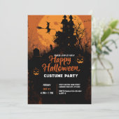 Spooky Charm Halloween Party Kaart (Staand voorkant)