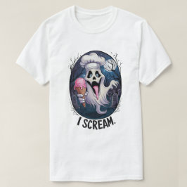 Spooky Chef Ghost Ice Cream Halloween Funny Mannen T-shirt