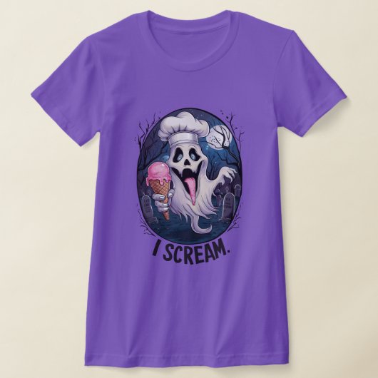 Spooky Chef Ghost Ice Cream Halloween Funny women T-shirt (Laagn)