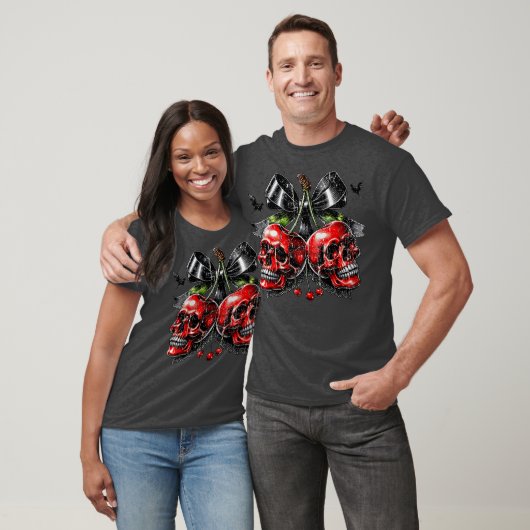 Spooky Cherry Halloween Bow T-shirt (Unisex)