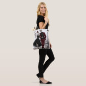 Spooky Chic Cocktail Night | Elegante Skelet Koppe Tote Bag (Op model)